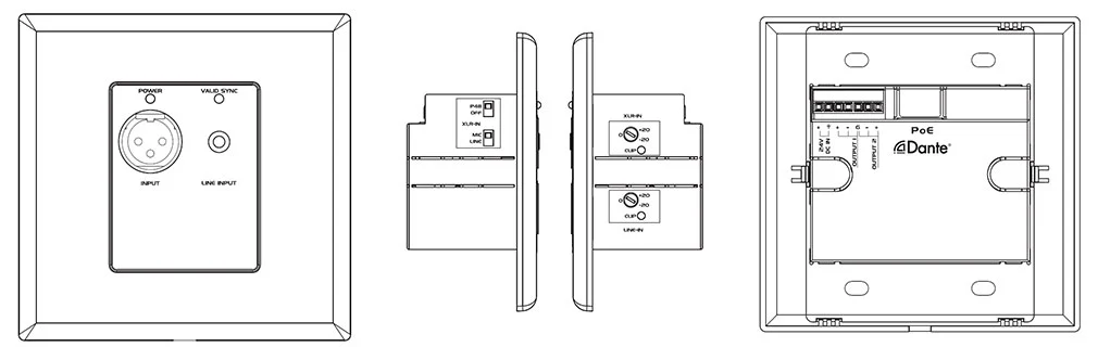 4ch Dante Audio Interface With Mic And Line Input
