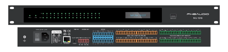 MU-1616 16*16 Dante Network Audio DSP працэсар